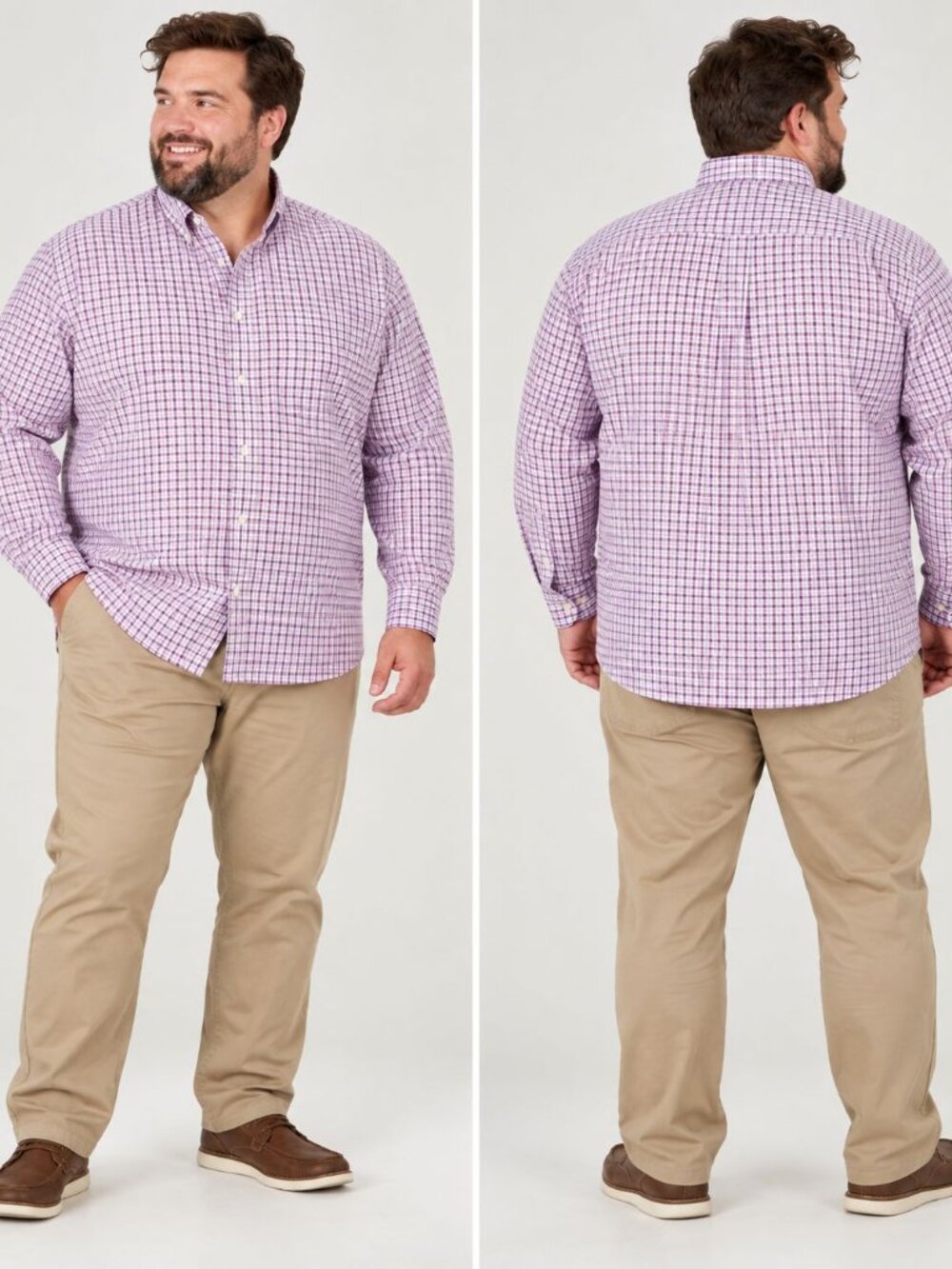Peter Millar Men's Dress Shirt 2XL Purple Check Button Down Old Money Preppy